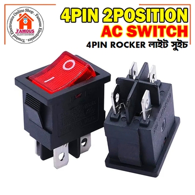 4 Pin 2-Position illuminated AC Power Rocker Switch (KCD1-104n) DPST ON-OFF 1PCS_img_0