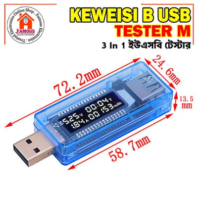 3 in 1 Battery Tester Voltage Current Detector Mobile Power Voltage Current Meter USB Charger Doctor Single Output mAh Test Function_img_0