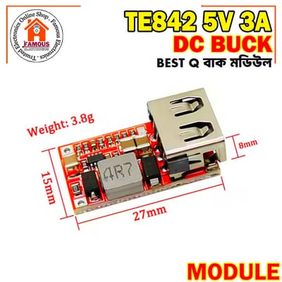 TE842 6-24V to 5V 3A Car, Bike USB Charger Module DC Buck step down Converter_img_3