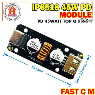 IP6518 Full Protocol 45W Fast Charging Module USB Charge Adapter Mini Power Supply Protection Board QC3.0 QC2.0 FCP BC1.2PD IP6518_img_1