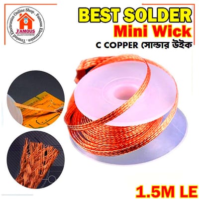 Desoldering Braid Solder Remover Wick Width 2.0mm Length 1.5m Length_img_0