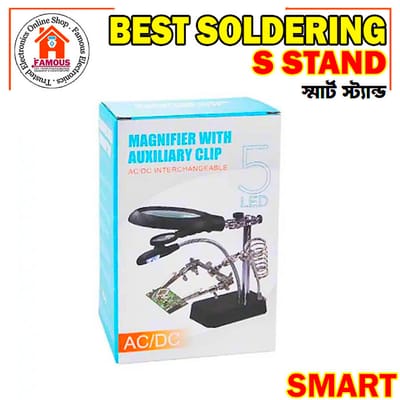 3 In 1 Welding Magnifying Glass LED Auxiliary Clip Magnifier with helping Hand Soldering Solder Iron Stand Holder_img_5