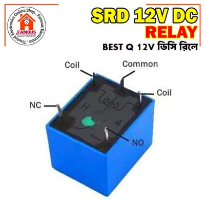 12V Relay 5 Pin 10A SRD-12VDC-SL-C PCB Mount Power Relay Switches_img_1