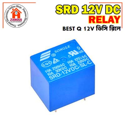 12V Relay 5 Pin 10A SRD-12VDC-SL-C PCB Mount Power Relay Switches_img_2