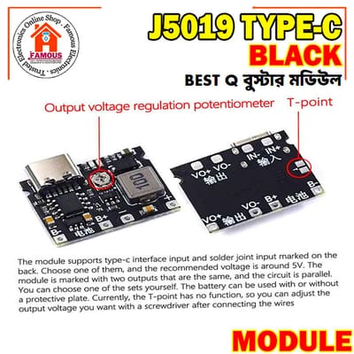 J5019 Li-ion 3.7/4.2 Volt Battery Charger Board + DC-DC Step Up Type C With Battery Protection_img_3