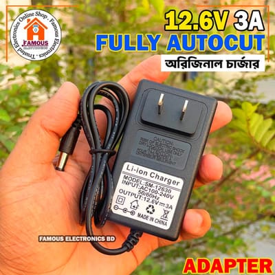 12.6V 3A Lithium-ion battery Adapter Charger with lithium battery full ...