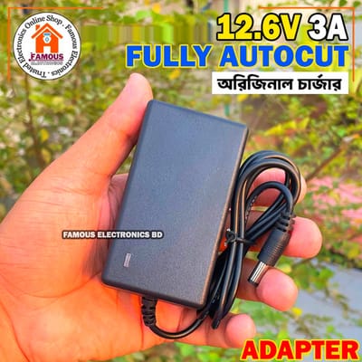 12.6V 3A Lithium-ion battery Adapter Charger with lithium battery full ...