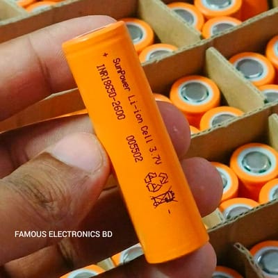 SunPower 2600mAh INR18650 Band New 3.7V Rechargeable Lithium-Ion Battery_img_2