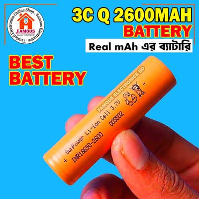 SunPower 2600mAh INR18650 Band New 3.7V Rechargeable Lithium-Ion Battery_img_0
