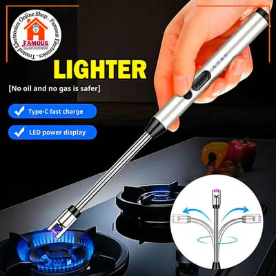 Rechargeable USB Electric Lighter for Candle, Camping, BBQ Arc Plasma USB Rechargeable Lighter_img_0