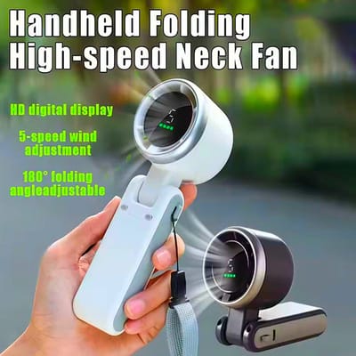 Turbo Fan 5 Speed Portable Mini Fan Rechargeable Handheld Cooling Fan for Travel_img_1