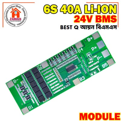 24V 6S 40A 18650 Li-Ion Lithium Battery Poretect Board Solar Lighting BMS PCB With Balance For E-bike Scooter_img_0
