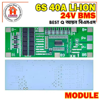 24V 6S 40A 18650 Li-Ion Lithium Battery Poretect Board Solar Lighting BMS PCB With Balance For E-bike Scooter_img_2