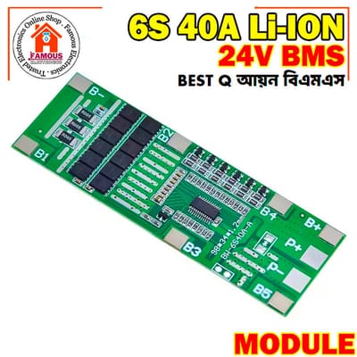 24V 6S 40A 18650 Li-Ion Lithium Battery Poretect Board Solar Lighting BMS PCB With Balance For E-bike Scooter_img_3
