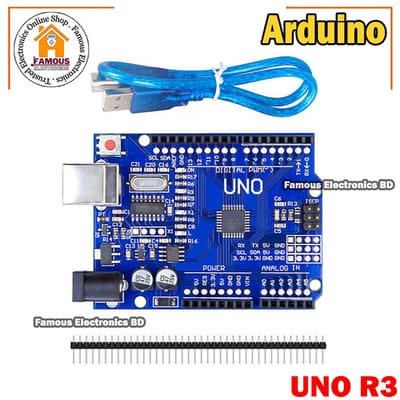 Arduino UNO R3 ATMEGA328P Chip CH340G Development Board with Data Cable and Headers_img_1
