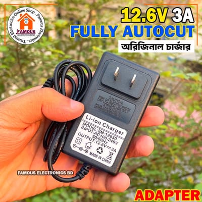 12.6V 3A Lithium-ion battery Adapter Charger with lithium battery full ...