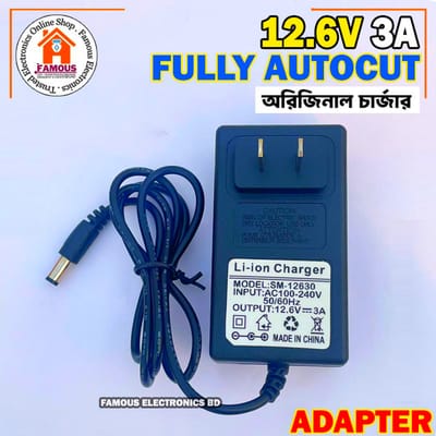 12.6V 3A Lithium-ion battery Adapter Charger with lithium battery full ...